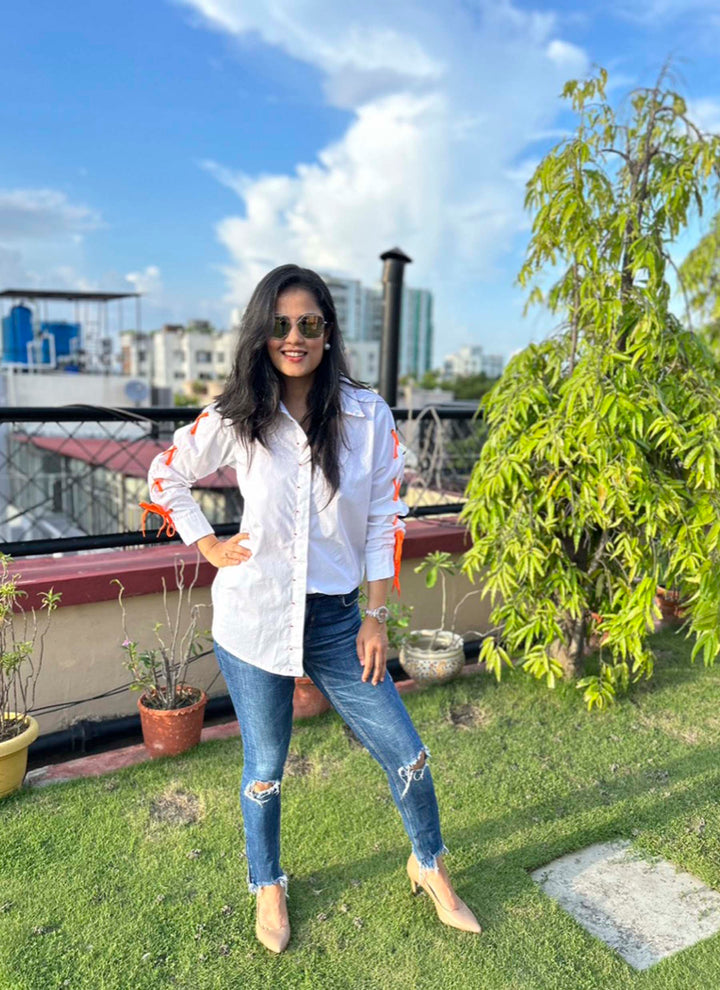 White Neon Lace Shirt