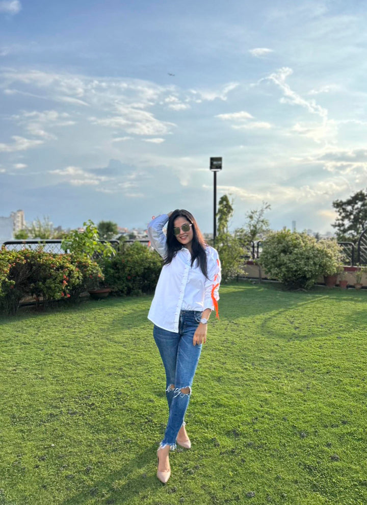White Neon Lace Shirt