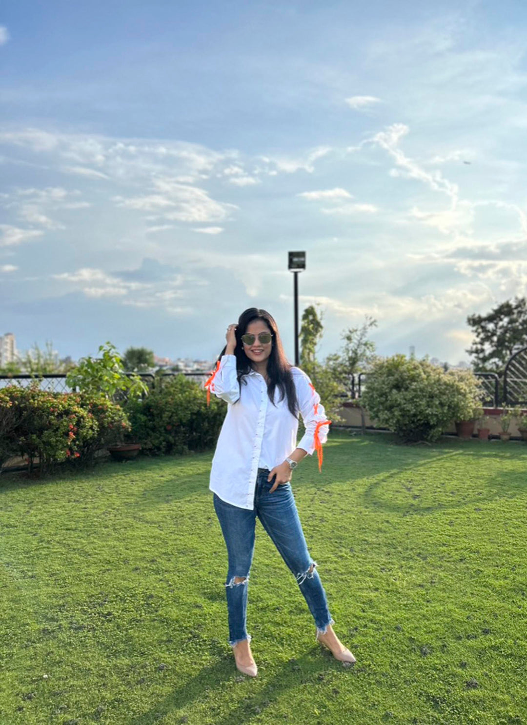 White Neon Lace Shirt