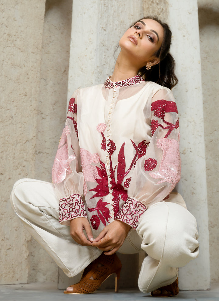 Ivory Bloom Applique Coord Set