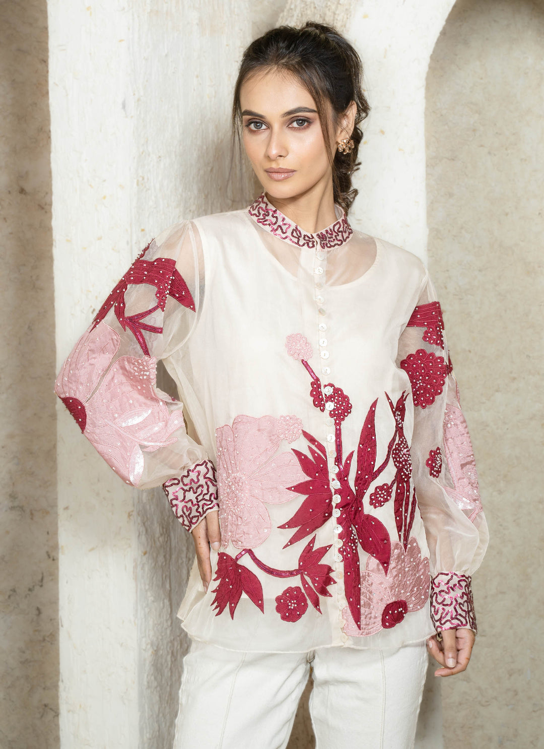 Ivory Bloom Applique Coord Set