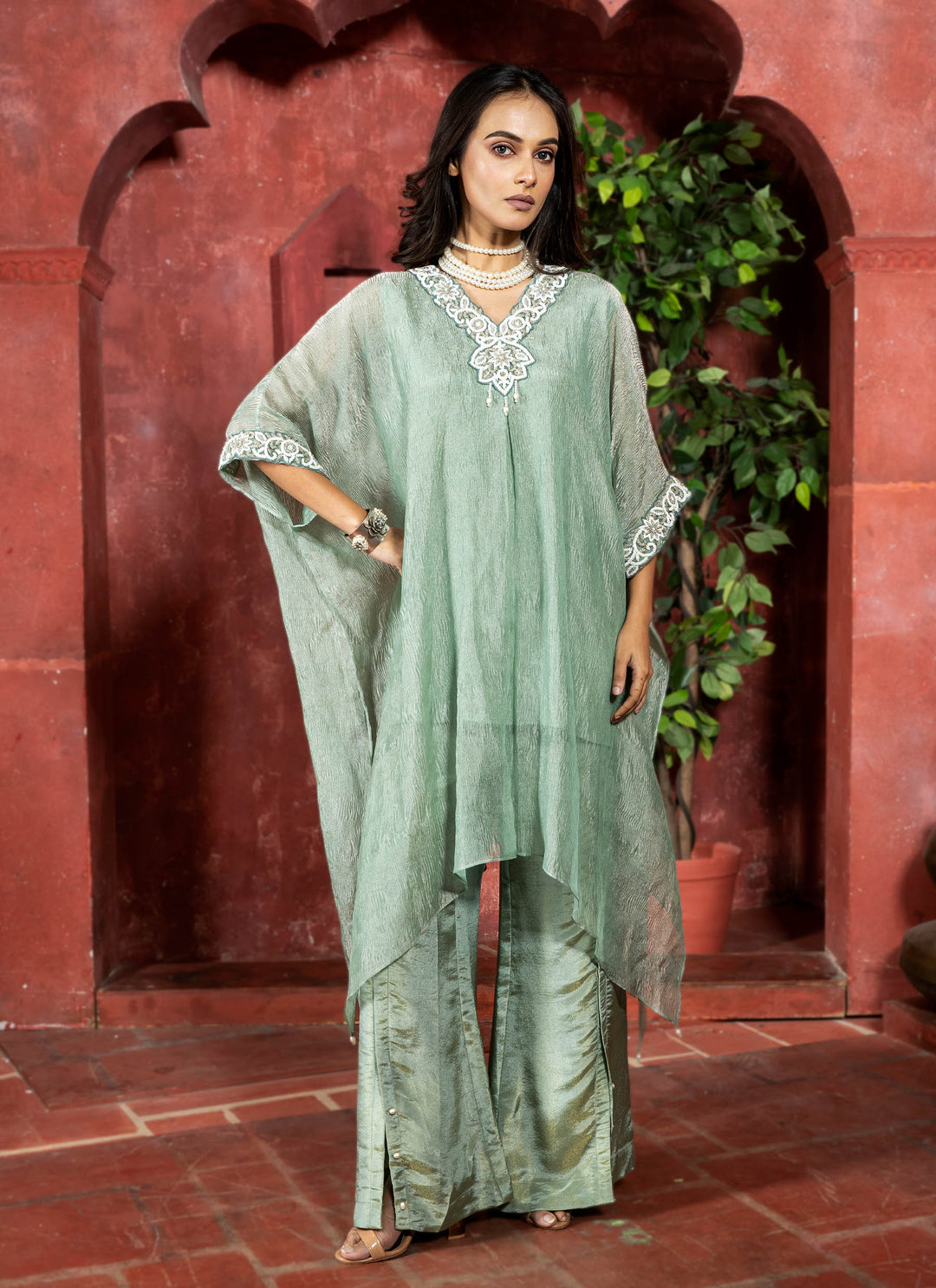 Sage Symphony  Kaftan Set