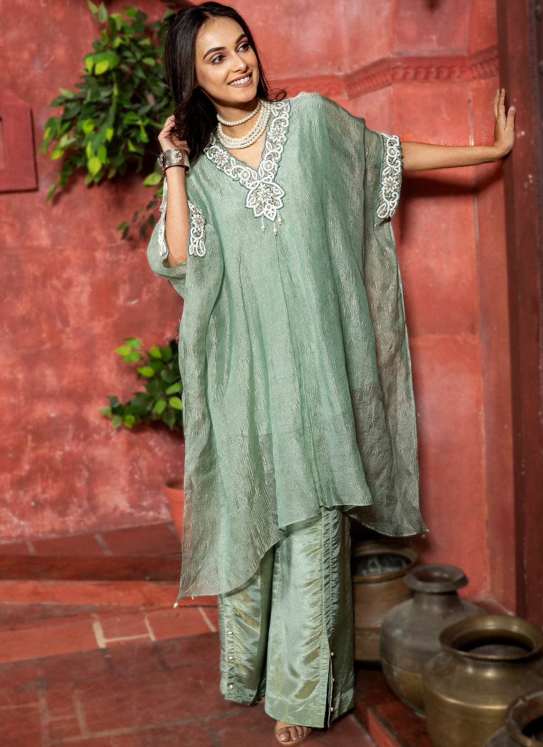 Sage Symphony  Kaftan Set