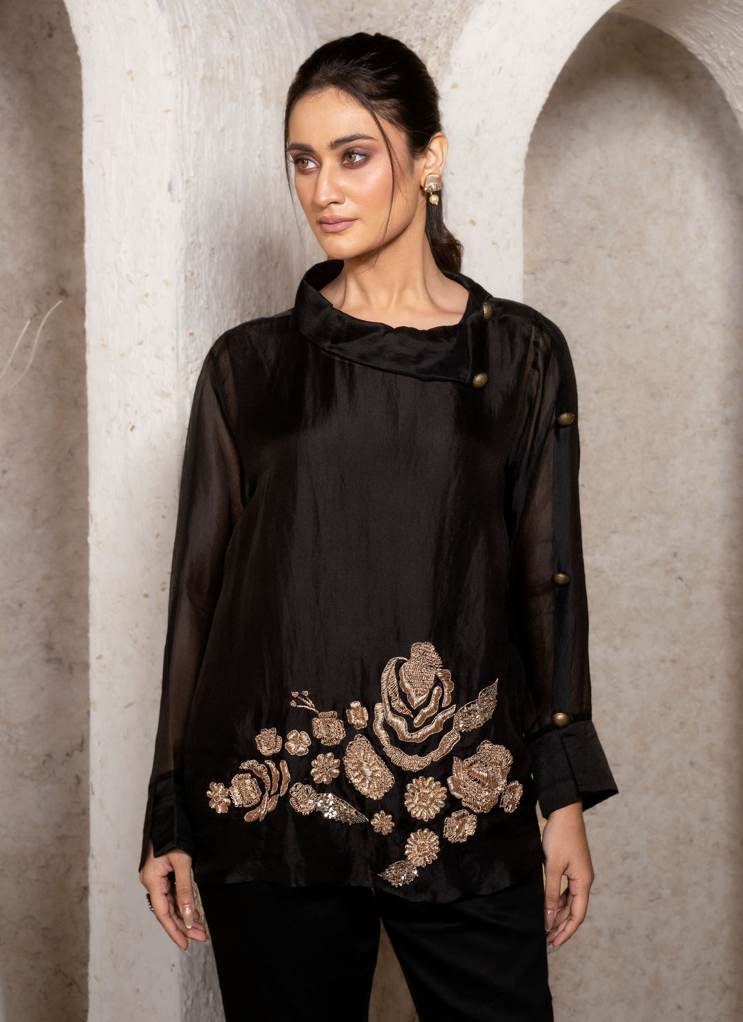 Black Zardozi Co-ord Set