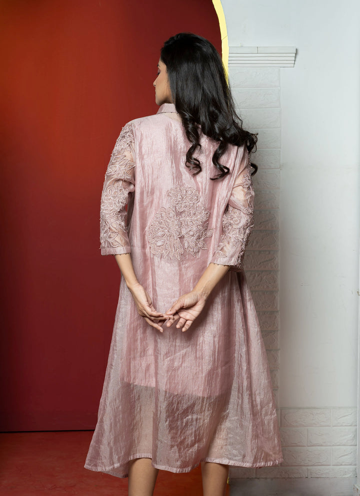 Champagne Applique Tissue Dress